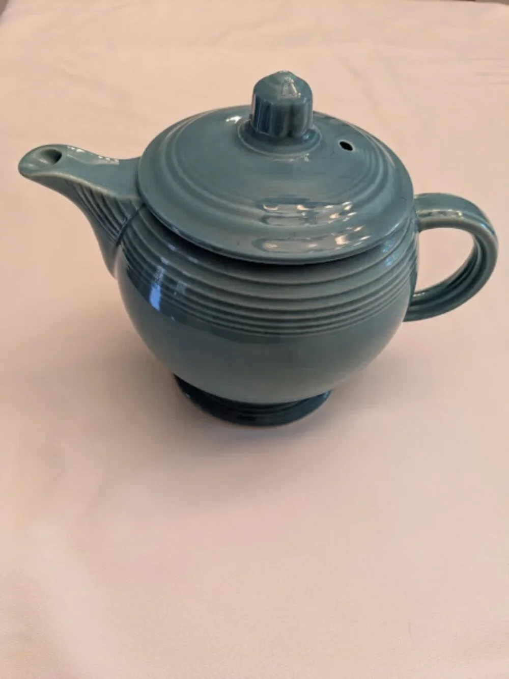 Vintage Turquoise Fiestaware Medium Teapot with Lid